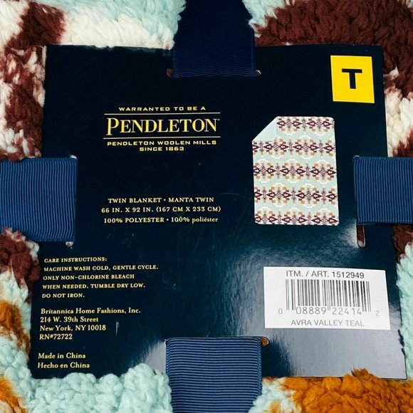 Pendleton Blanket QUEEN Soft & Cozy Sherpa Fleece Reversible Washable NWT - Picture 15 of 16